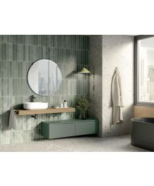 Set Mobilier Suspendat Baie Idea Stella Liko 90 cm Alb Cu Oglinda+Aplica