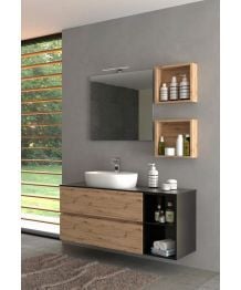 Set Mobilier Baie Suspendat Harmony Urban Rovere Nodato 130 cm 