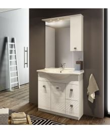 Set Completo Di Mobili Bagno Still White L85 cm