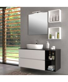 Set Mobilier Baie Suspendat Harmony Urban Bianco 130 cm 