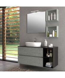 Set Mobilier Baie Suspendat Harmony Urban Cemento 130 cm 