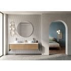 Set Mobilier Suspendat Baie Idea Stella Liko 90 cm Alb Cu Oglinda+Aplica