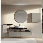 Set Mobilier Suspendat Baie Idea Stella Liko 90 cm Alb Cu Oglinda+Aplica