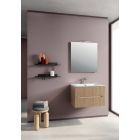 Set Mobilier Suspendat Baie Idea Stella Liko 90 cm Alb Cu Oglinda+Aplica